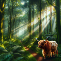 A cow in jungle